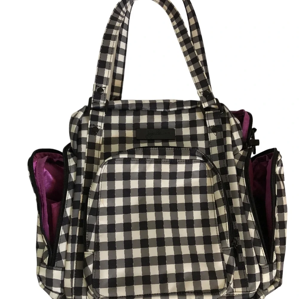 Ju-Ju-Be Black and White Gingham Baby Bag